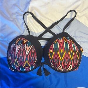 Colorful Patterned Bikini Top Size:38DD